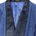 Blue 3-Piece Tuxedo With Wide Shawl Lapel