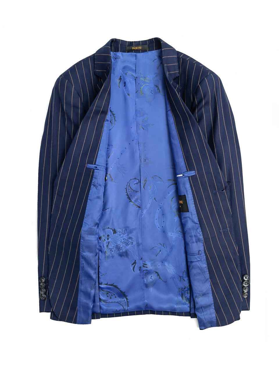 Navy Orange Stripe 3-Piece Suit