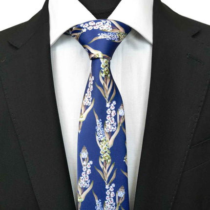 Blue Flower Print Tie