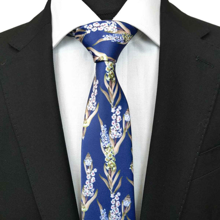 Blue Flower Print Tie