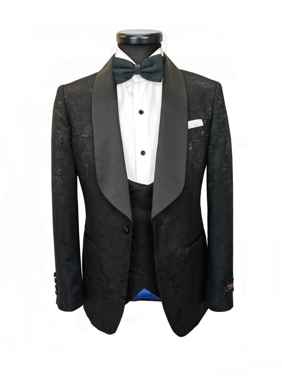 Black Floral Style 3-Piece Tuxedo