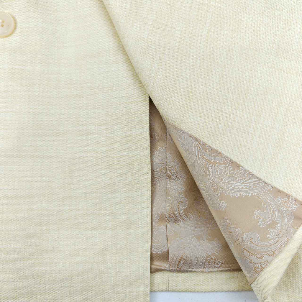 Elegant Cream Double-Breasted Slim Fit Suit