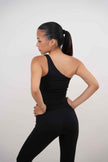I Am Wealthy Black One Shoulder Top