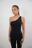I Am Wealthy Black One Shoulder Top