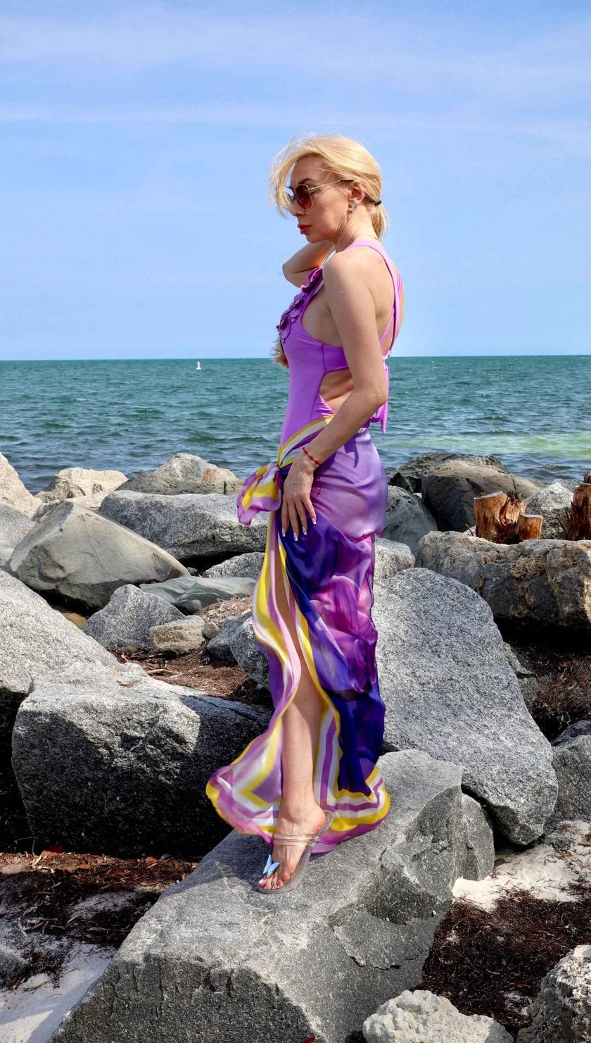 Goddess in Lilac Pareo 100% Silk