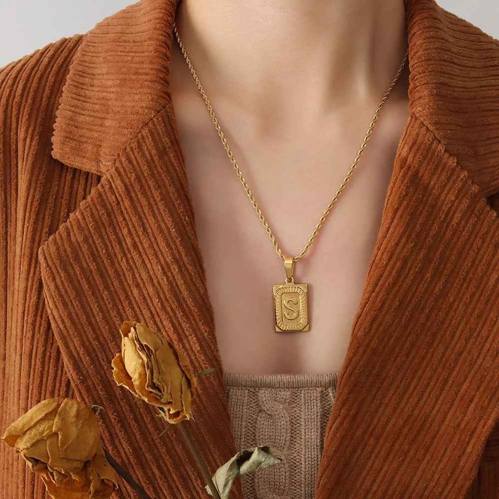 Stainless Steel Initial Necklace