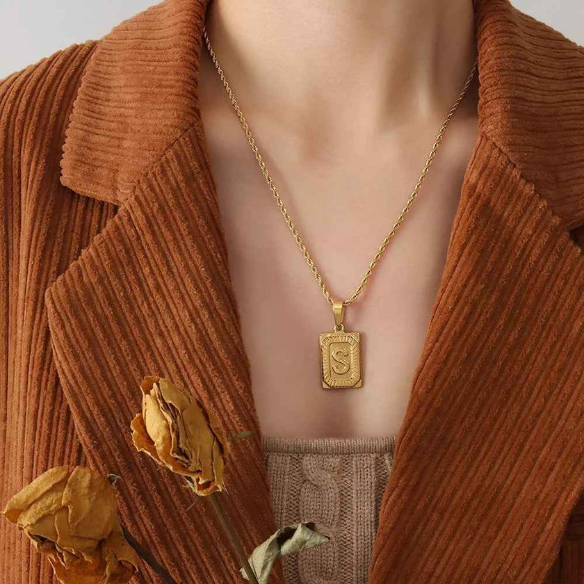 Stainless Steel Initial Necklace