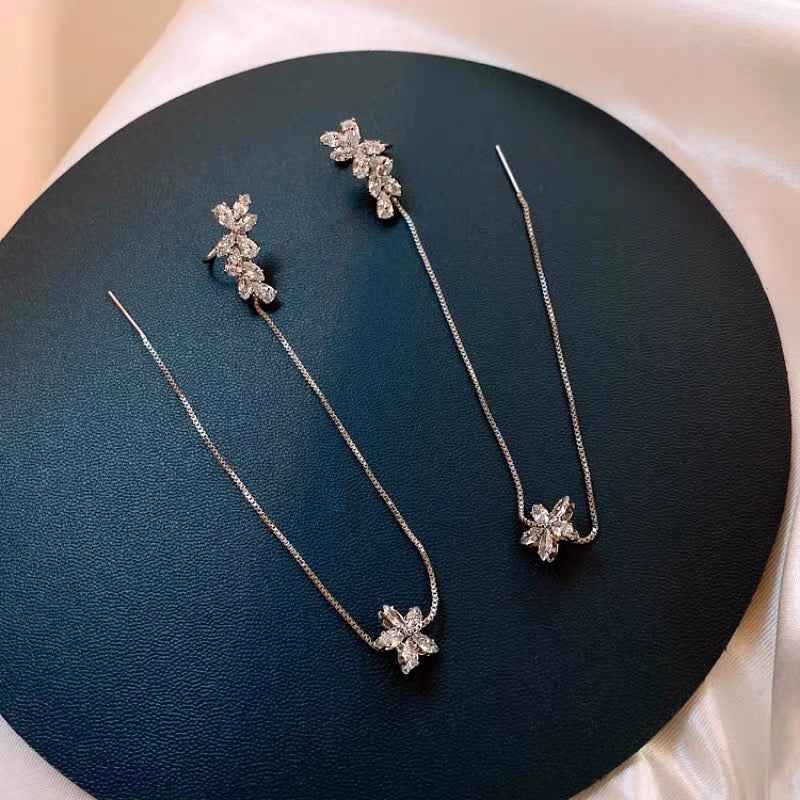 Flower Threader Ear cuff Earrings