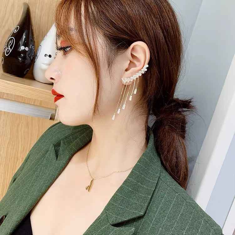 Crystal Crawler Tassel Earrings