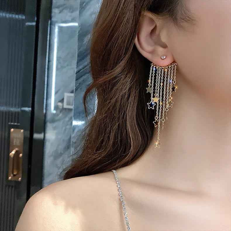 Meteor Stars Tassel Earrings