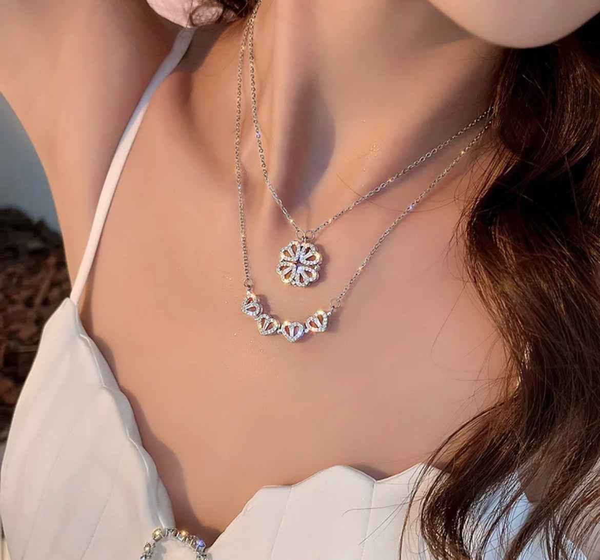 Lucky Clover Hearts 2-way Necklace
