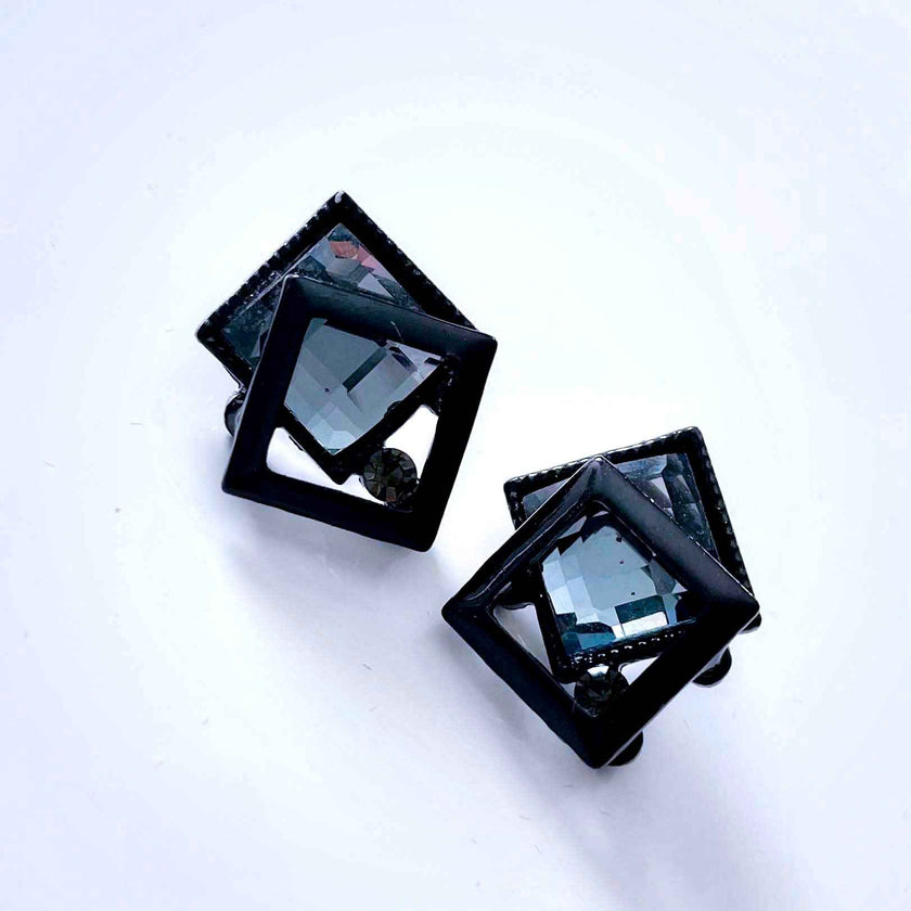 Minimalist Boxy Crystals Studs