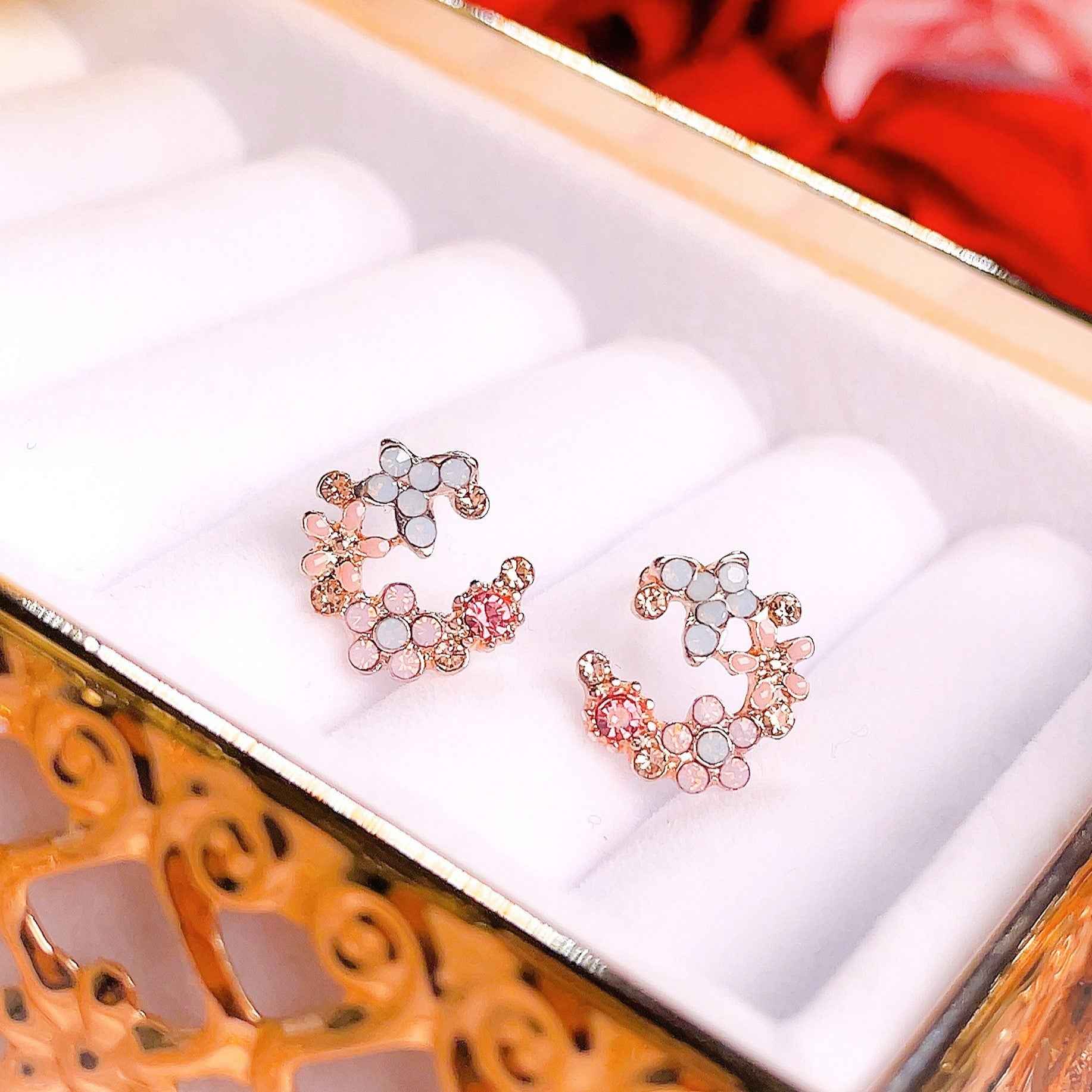 Sakura Moon Studs