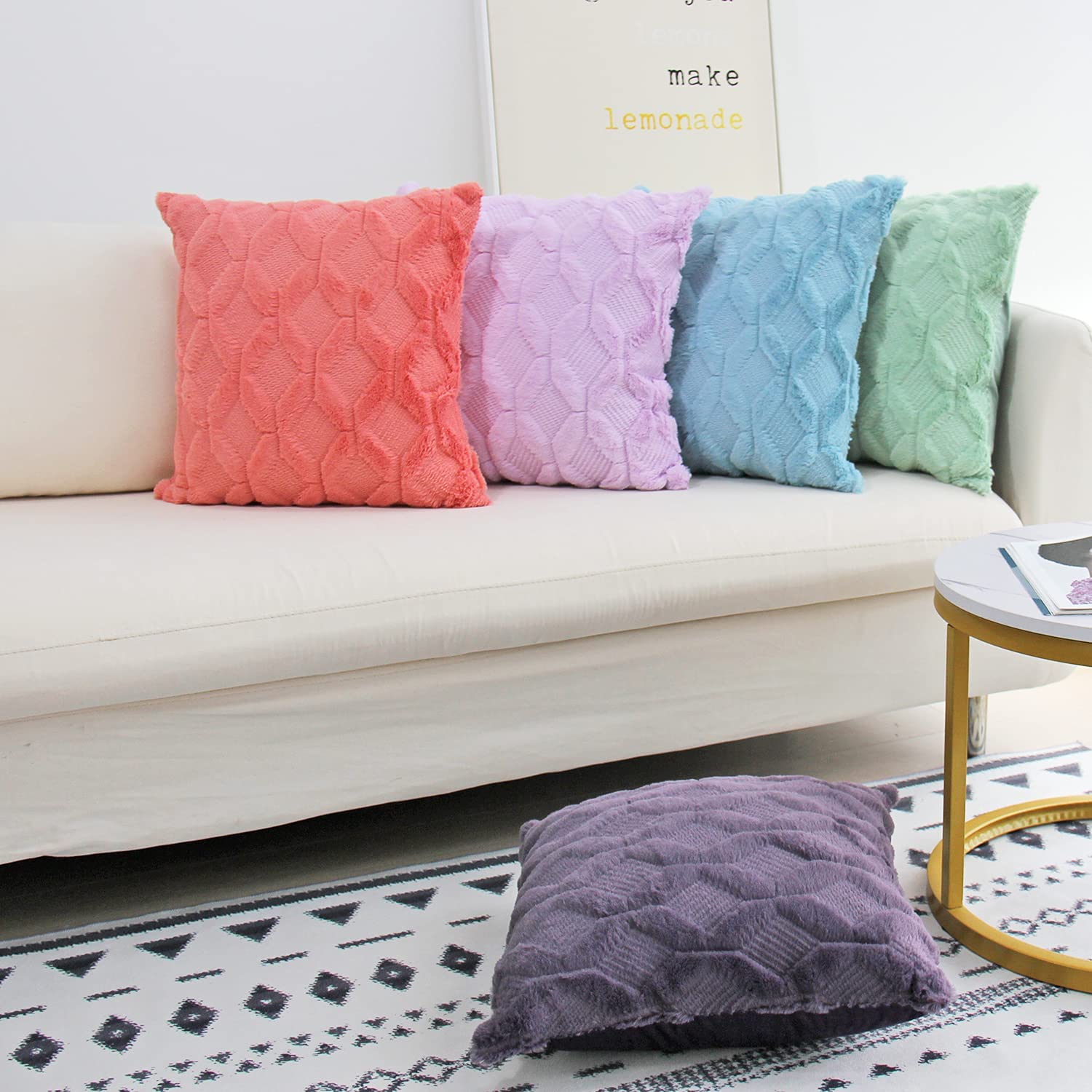 Diamond shaped Plush Throw Pillow (With Insert) size 18