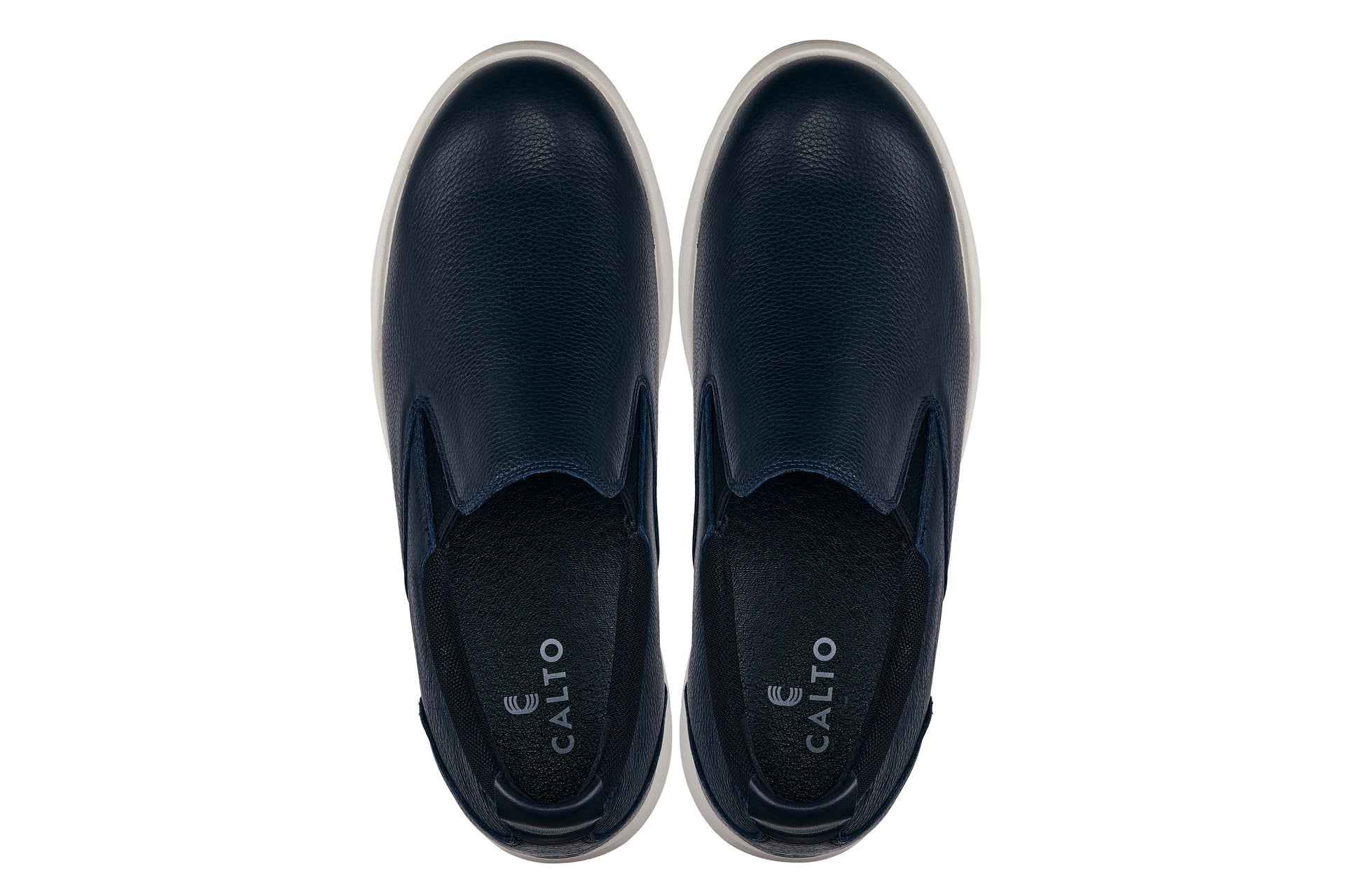 CALTO - J1421 - 2.8 Inches Taller (Dark Slate Blue) - Leather Loafers