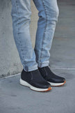 CALTO - J1433  - 3.3 Inches Taller (Black) - Casual Chunky Sole Sneaker Loafers