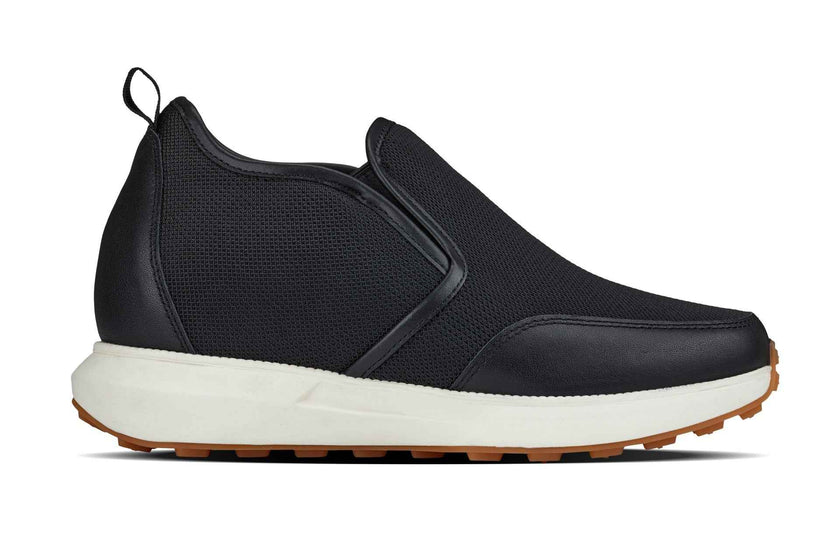 CALTO - J1433  - 3.3 Inches Taller (Black) - Casual Chunky Sole Sneaker Loafers