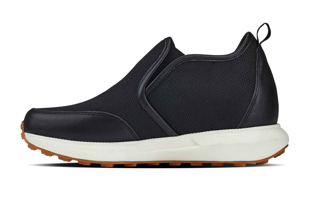 CALTO - J1433  - 3.3 Inches Taller (Black) - Casual Chunky Sole Sneaker Loafers
