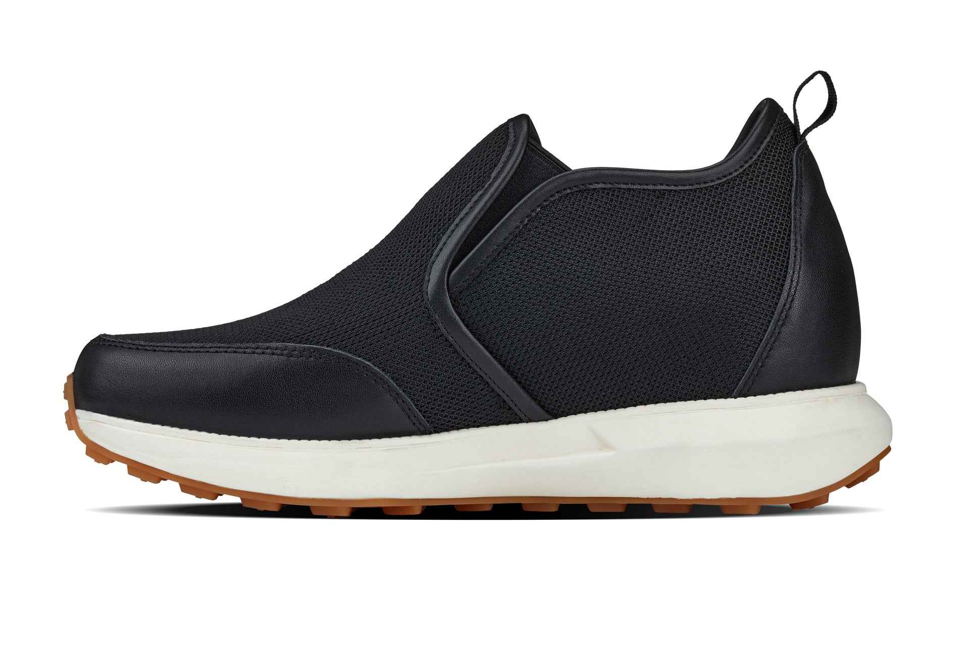 CALTO - J1433  - 3.3 Inches Taller (Black) - Casual Chunky Sole Sneaker Loafers