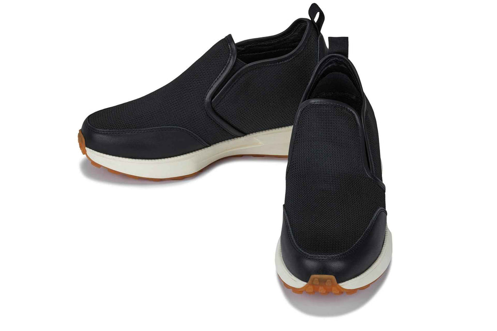 CALTO - J1433  - 3.3 Inches Taller (Black) - Casual Chunky Sole Sneaker Loafers