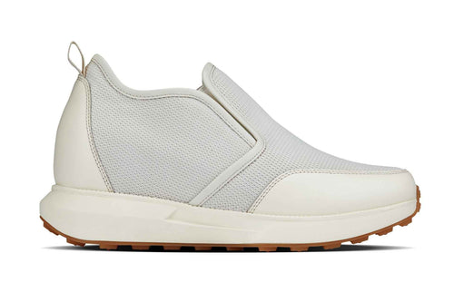 CALTO - J1434  - 3.3 Inches Taller (Off-White) - Casual Chunky Sole Sneaker Loafers