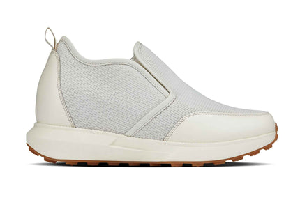 CALTO - J1434  - 3.3 Inches Taller (Off-White) - Casual Chunky Sole Sneaker Loafers
