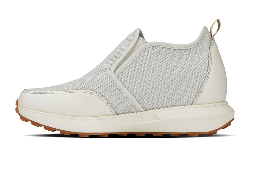 CALTO - J1434  - 3.3 Inches Taller (Off-White) - Casual Chunky Sole Sneaker Loafers