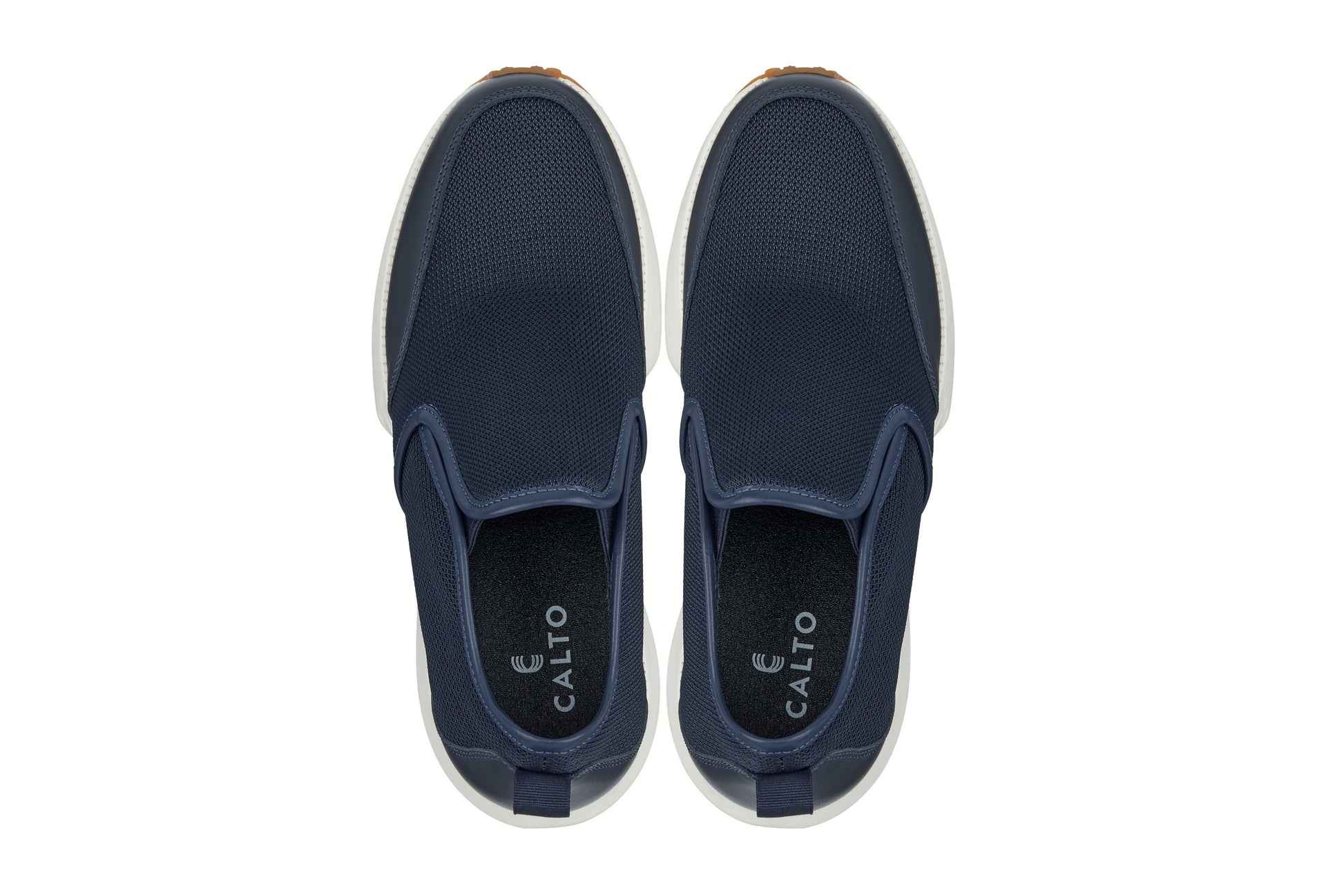 CALTO - J1435  - 3.3 Inches Taller (Dark Blue) - Casual Chunky Sole Sneaker Loafers