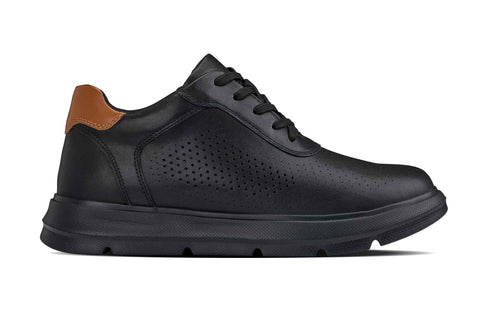 CALTO - J1580  - 2.6 Inches Taller (Black/Black Sole) - Lightweight Casual Walkers