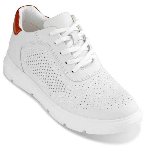 CALTO - J1581  - 2.6 Inches Taller (White) - Lightweight Casual Walkers