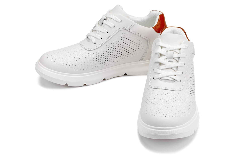 CALTO - J1581  - 2.6 Inches Taller (White) - Lightweight Casual Walkers