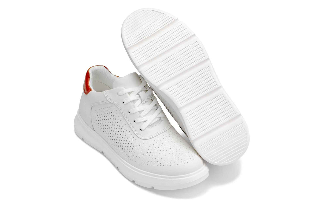 CALTO - J1581  - 2.6 Inches Taller (White) - Lightweight Casual Walkers