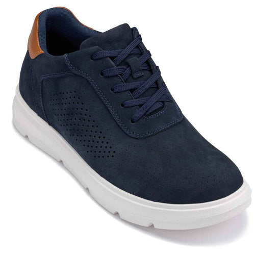 CALTO - J1582  - 2.6 Inches Taller (Navy) - Lightweight Casual Walkers