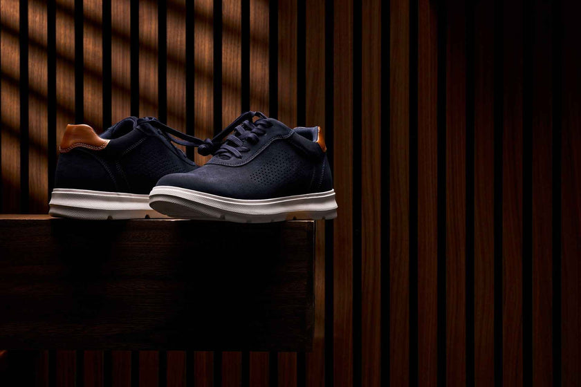 CALTO - J1582  - 2.6 Inches Taller (Navy) - Lightweight Casual Walkers