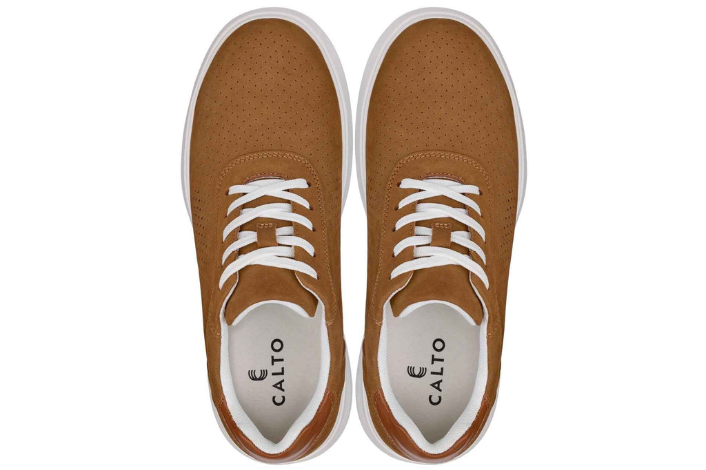 CALTO - J1583  - 2.6 Inches Taller (Brown) - Lightweight Casual Walkers