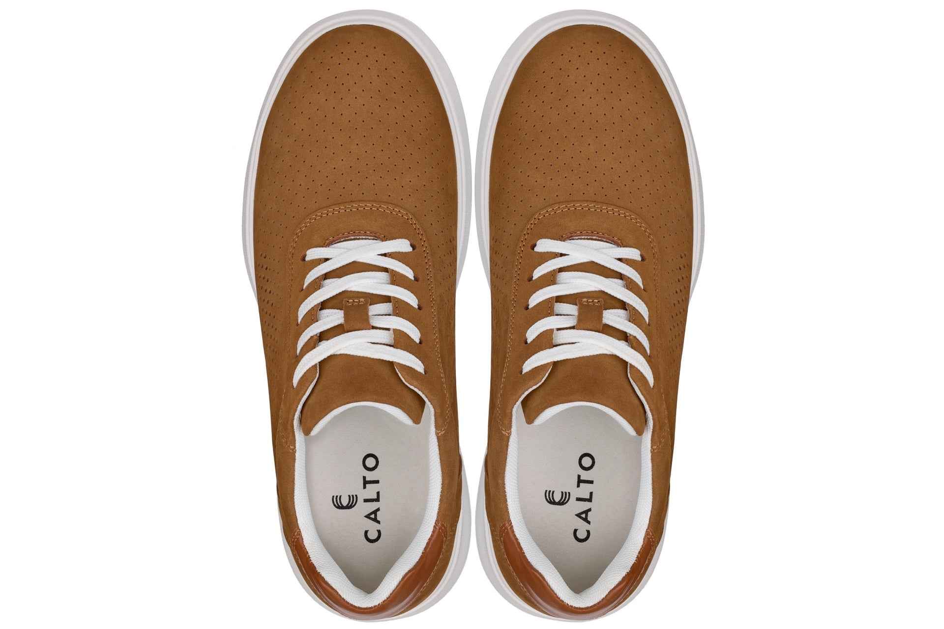 CALTO - J1583  - 2.6 Inches Taller (Brown) - Lightweight Casual Walkers