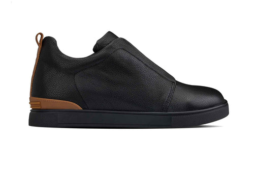 CALTO - J1931  - 2.6 Inches Taller (Black/Black Sole) - Slip-On Snoafers