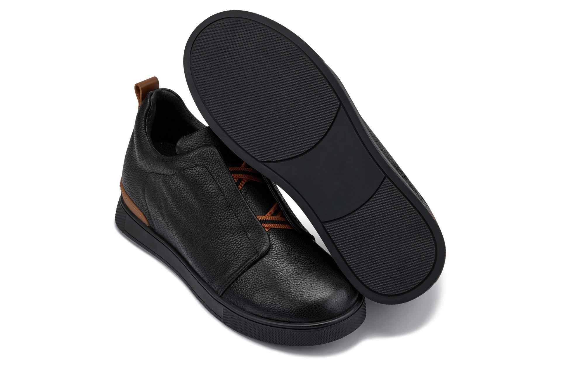 CALTO - J1931  - 2.6 Inches Taller (Black/Black Sole) - Slip-On Snoafers