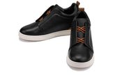 CALTO - J1932  - 2.6 Inches Taller (Black/White Sole) - Slip-On Snoafers
