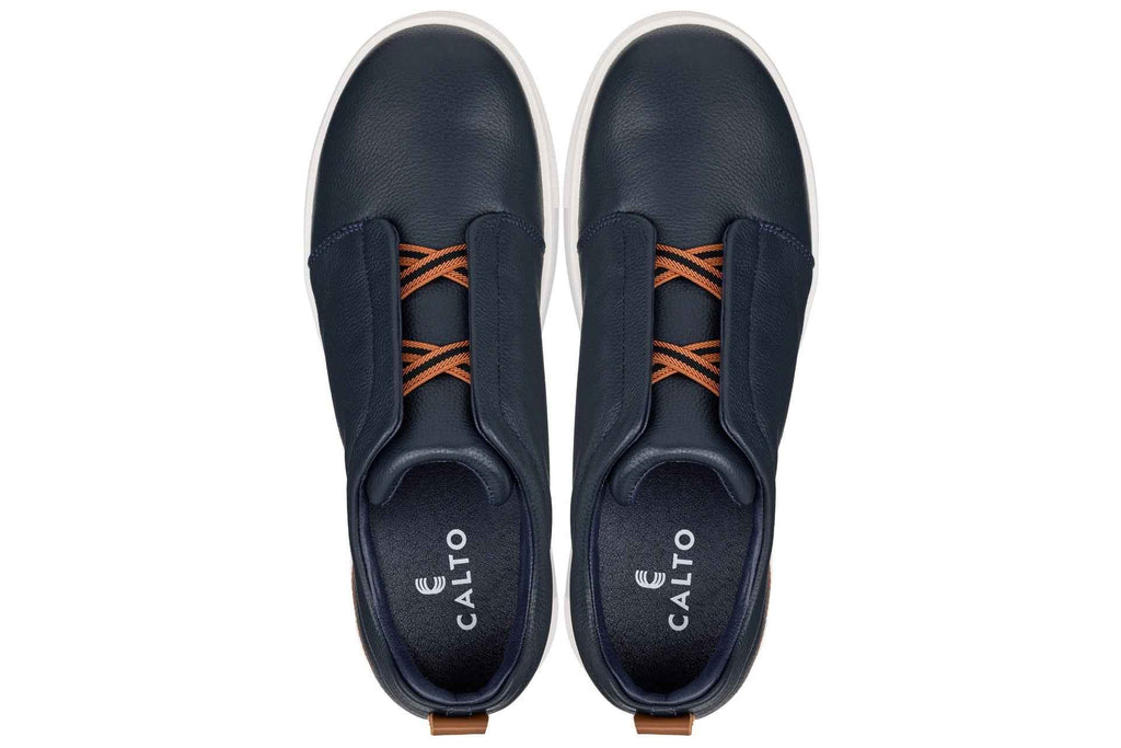 CALTO - J1934  - 2.6 Inches Taller (Navy) - Slip-On Snoafers