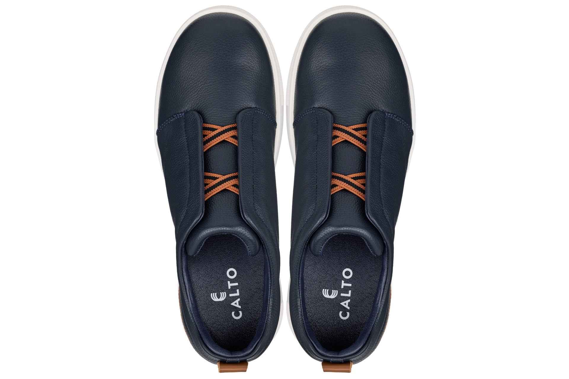 CALTO - J1934  - 2.6 Inches Taller (Navy) - Slip-On Snoafers
