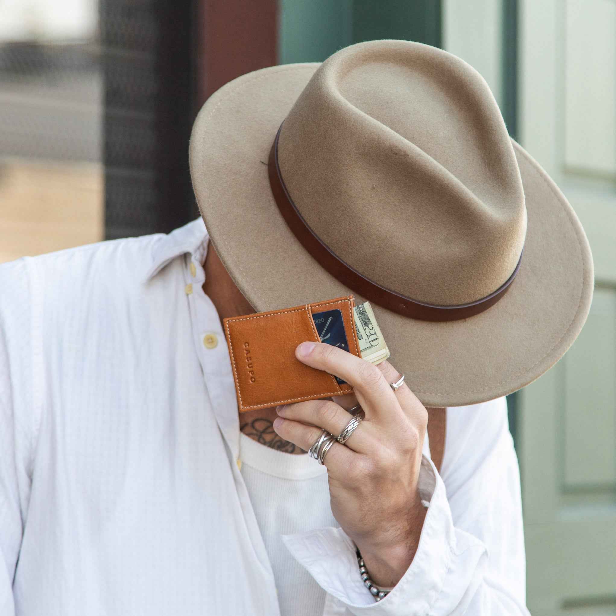Minimalist Wallet with RFID protection - Natural