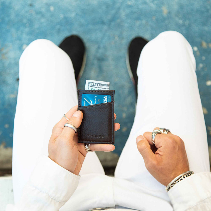 Minimalist Wallet with RFID protection - Brown