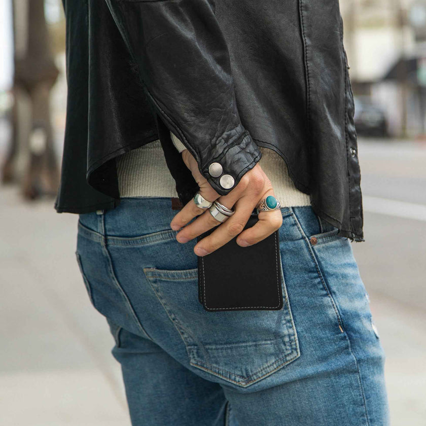 Large Billfold Wallet with RFID protection - Black