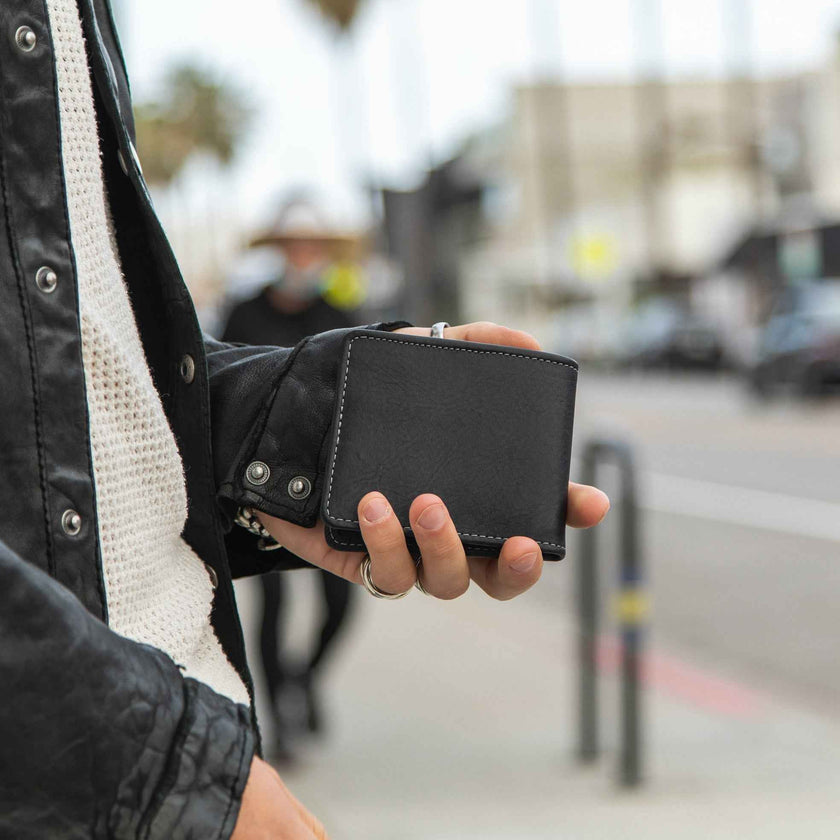 Large Billfold Wallet with RFID protection - Black