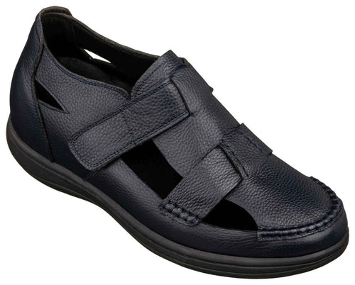 CALTO - K2663 - 3.2 Inches Taller (Navy) - Casual Fisherman Sandal