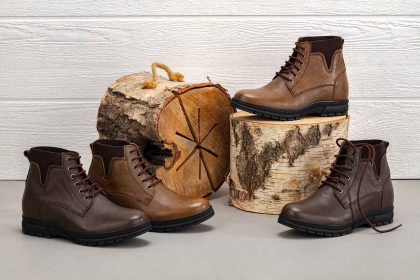 TOTO - K84016 - 2.8 Inches Taller (Chocolate Brown) - High Top Work Boots
