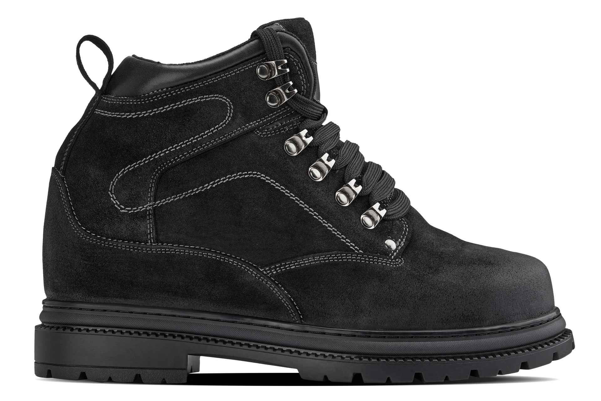 CALDEN 5.2" Taller Black Nubuck Height-Increasing Boots K881802