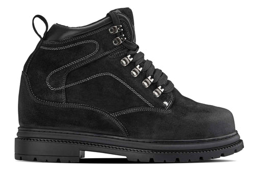 CALDEN 5.2" Taller Black Nubuck Height-Increasing Boots K881802