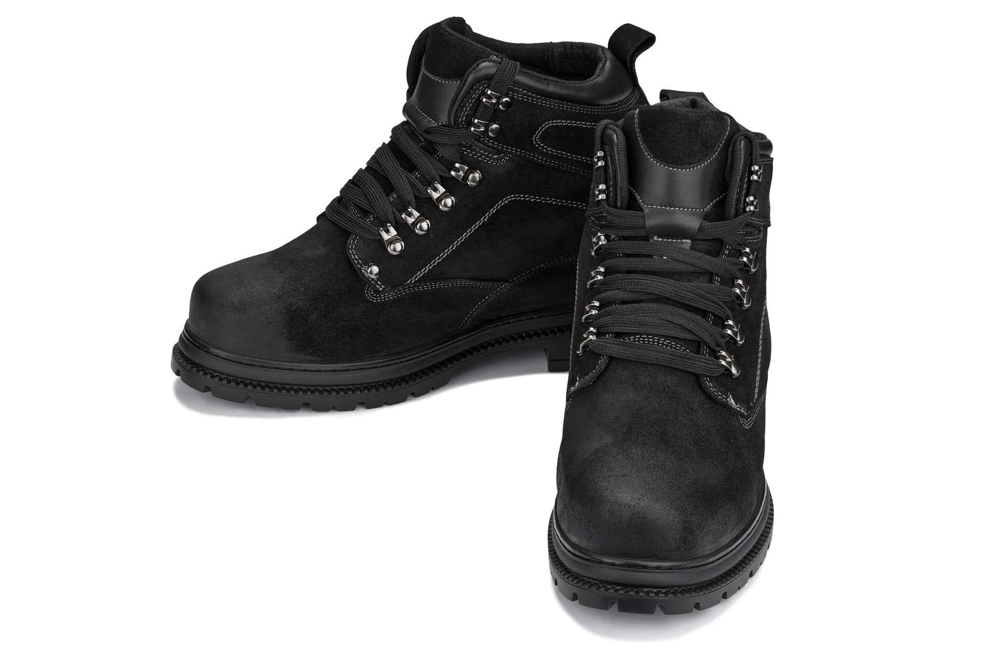 CALDEN 5.2" Taller Black Nubuck Height-Increasing Boots K881802